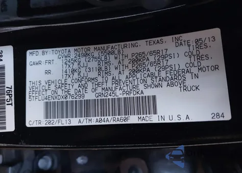 2013 Toyota Tacoma Base V6 z USA, uszkodzony, nr VIN 5TFLU4ENXDX076299